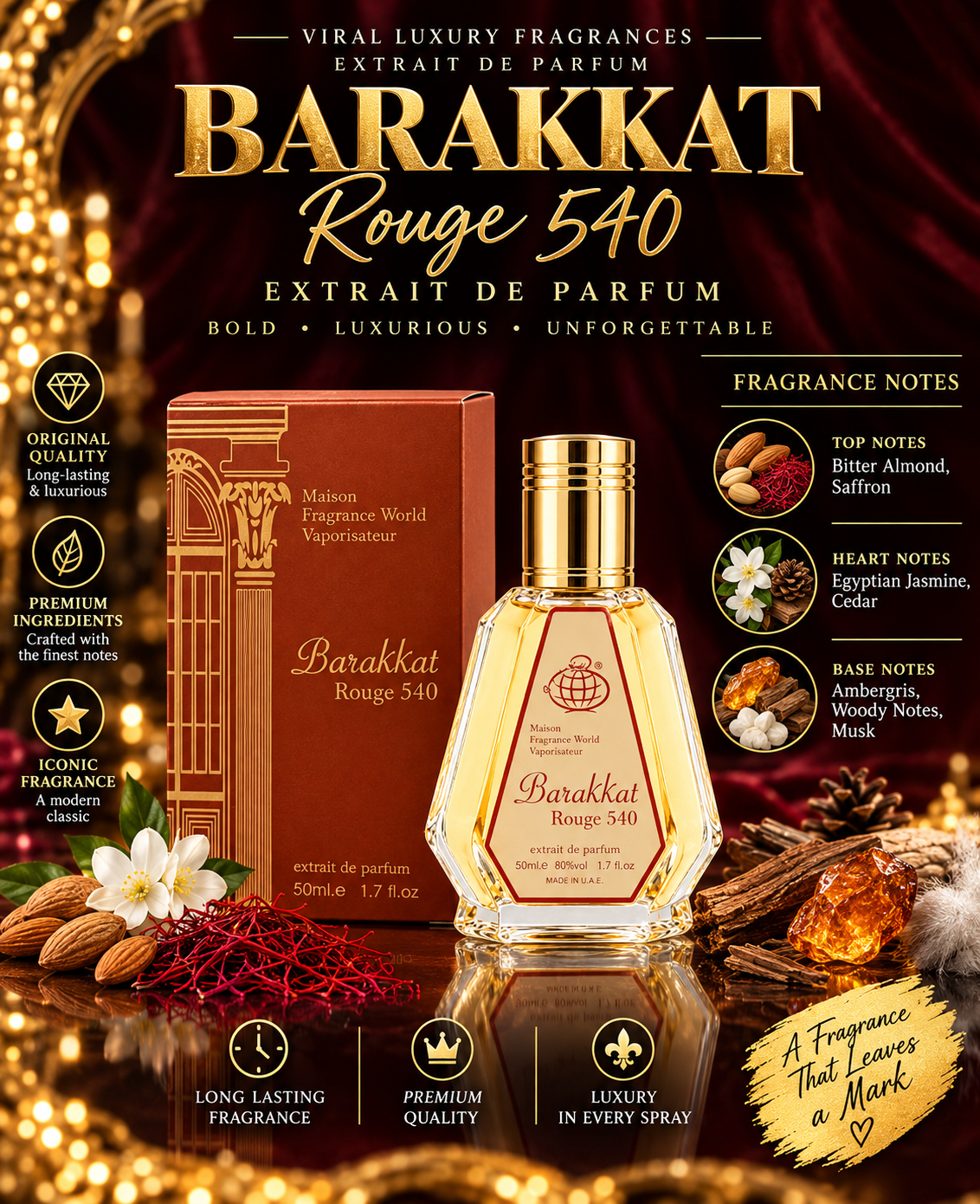 Barakkat Rouge 540 Extrait De Parfum - 50ml